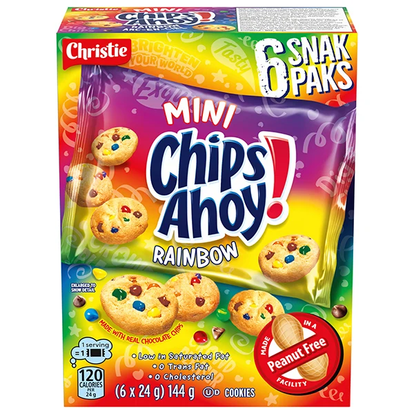 Chips Ahoy - Mini Rainbow Snak Pak 12x144 GR