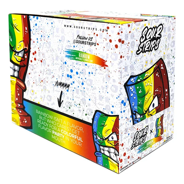 Sour Strips - Rainbow 12x12x96 GR