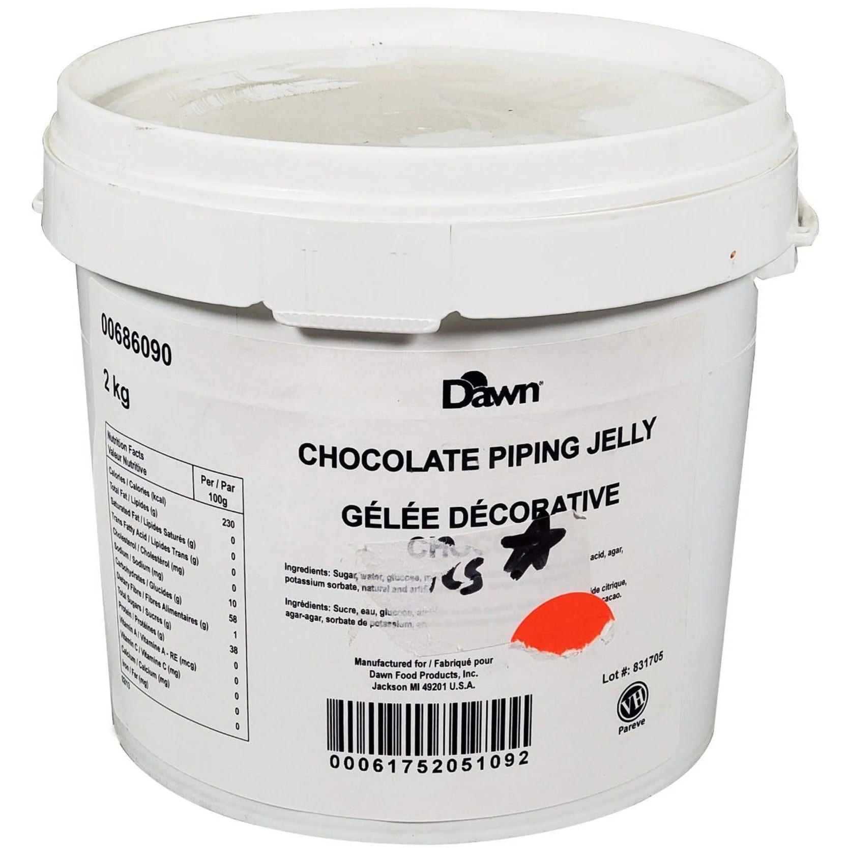 Dawn - Chocolate Piping Jelly — Each (2 KG)