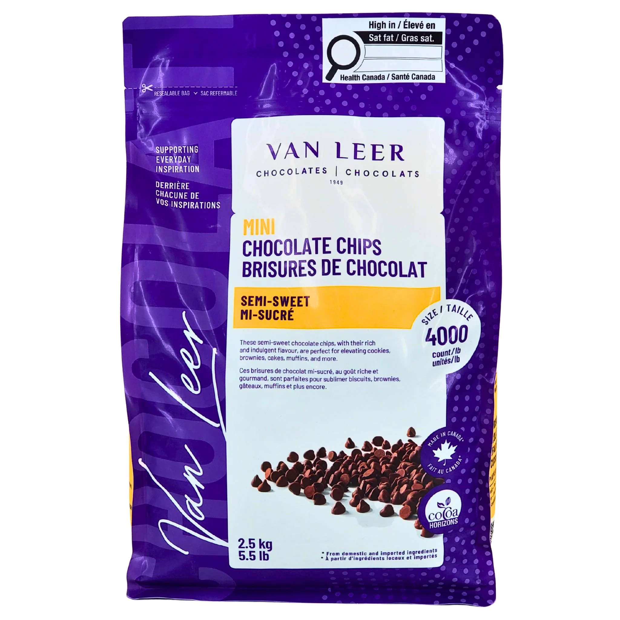 Van Leer - Dark Chocolate Delight - Baking Chip - 2.5 kg — Each (2.5 KG)