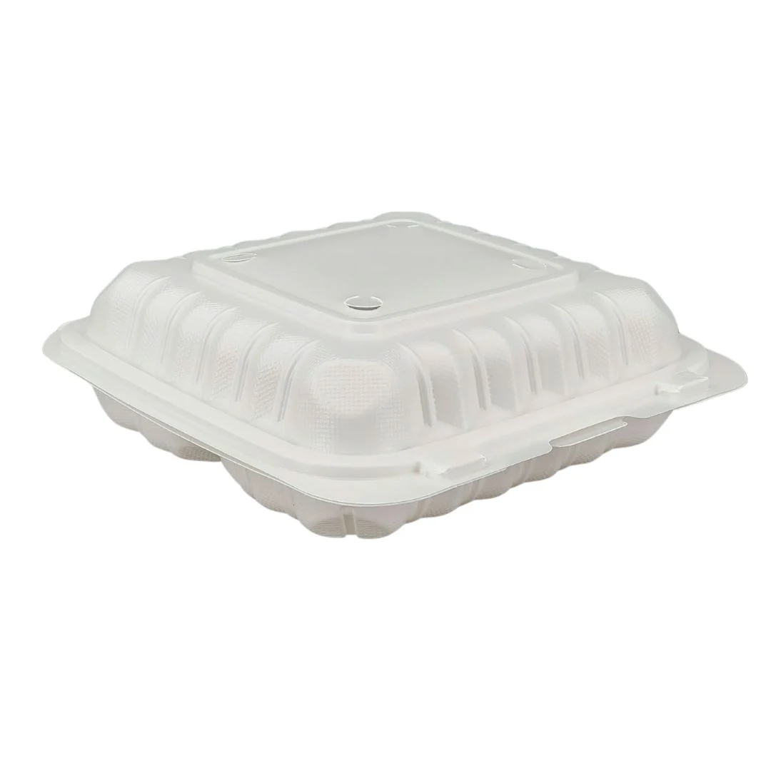 Eco-Craze - 7.5"x7.5"x2.3" 3 Compartment - White - Mfpp-773SW-V