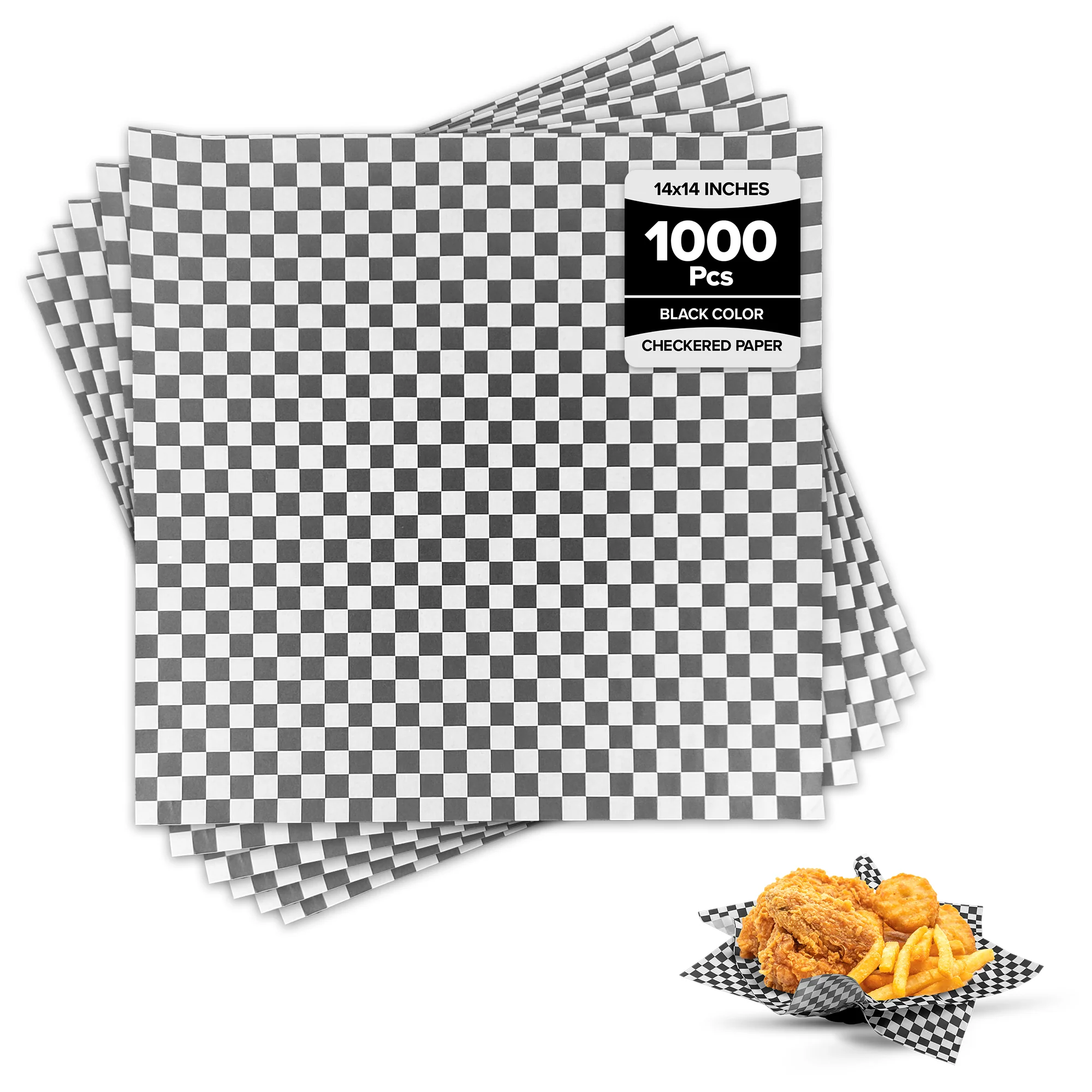 Value+ - Checkered Sheets - Black - 14"x14"