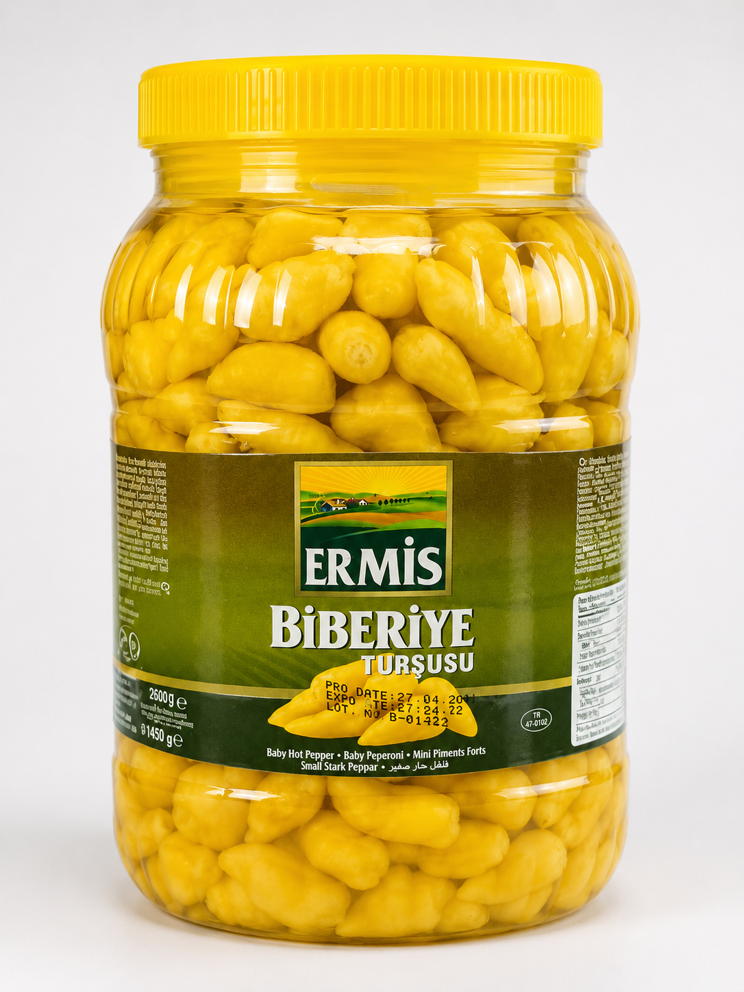 Ermis Pickled Rosemary Yellow Baby Peppers 3000C